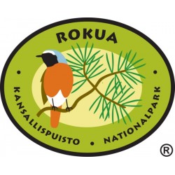 Rokuan kansallispuiston logossa komeilee leppälintu, joka viihtyy männikössä.